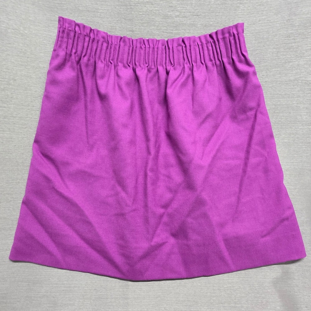 J.Crew Magenta Purple Wool Blend Elastic Waist A-Line Mini Skirt Womens Size 8 - Picture 2 of 5